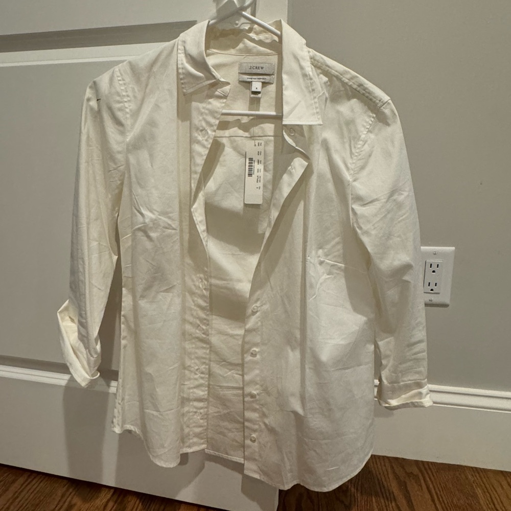 J.Crew White Button-Up Shirt